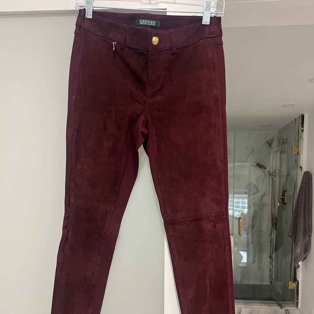 Lauren half suede *** Merlot color size 0 back of leg is the stretch material
